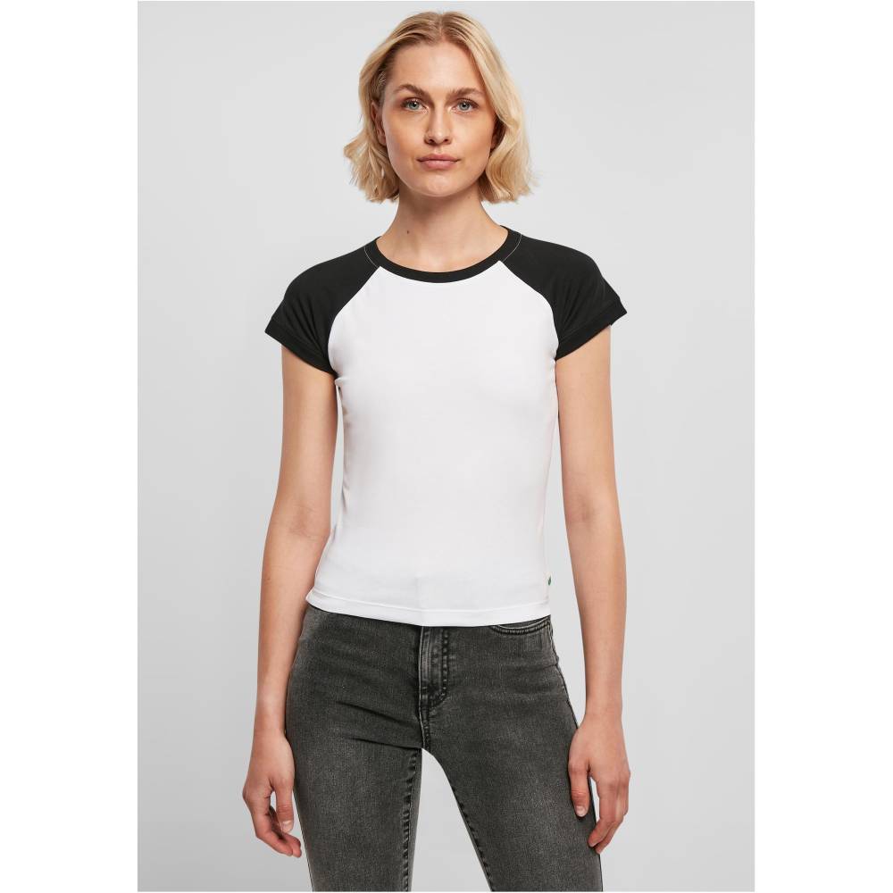 Urban Classics - Organic Stretch Short Retro Baseball Top - Wit/Zwart